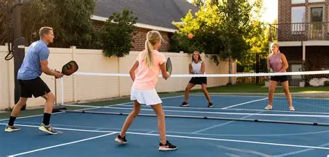 People playing pickleball